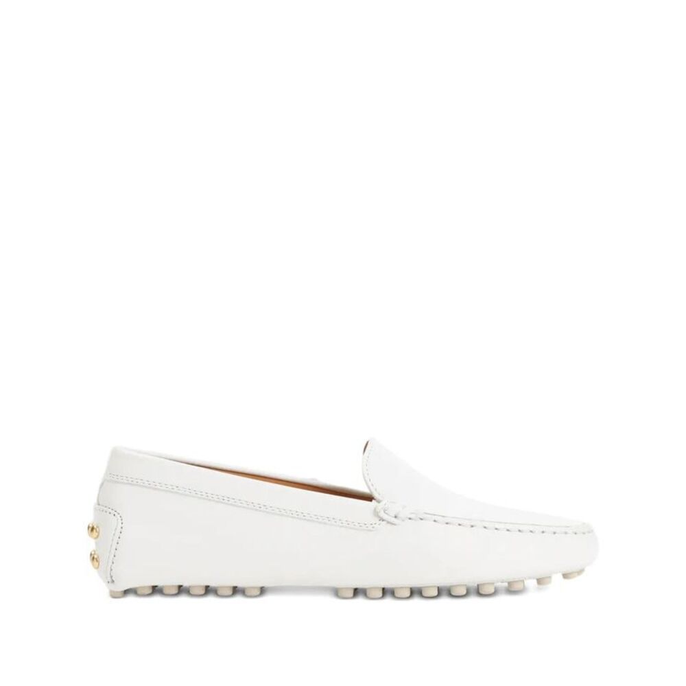 Metal Detailing Leather Gommino Loafers Women